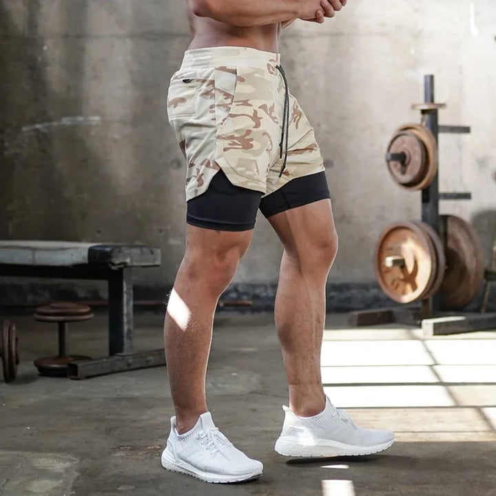 Shorts Homme 2-en-1 Camouflage Running