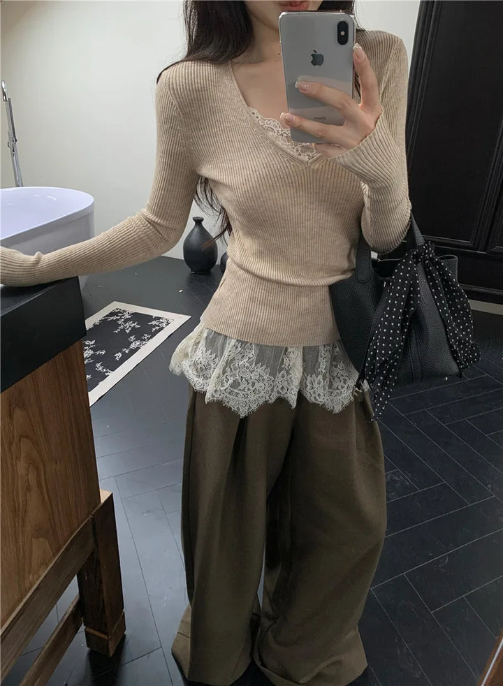 Top Court Femme en Dentelle avec Dos Nu