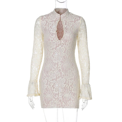 Robe en maille avec empiècements en tulle