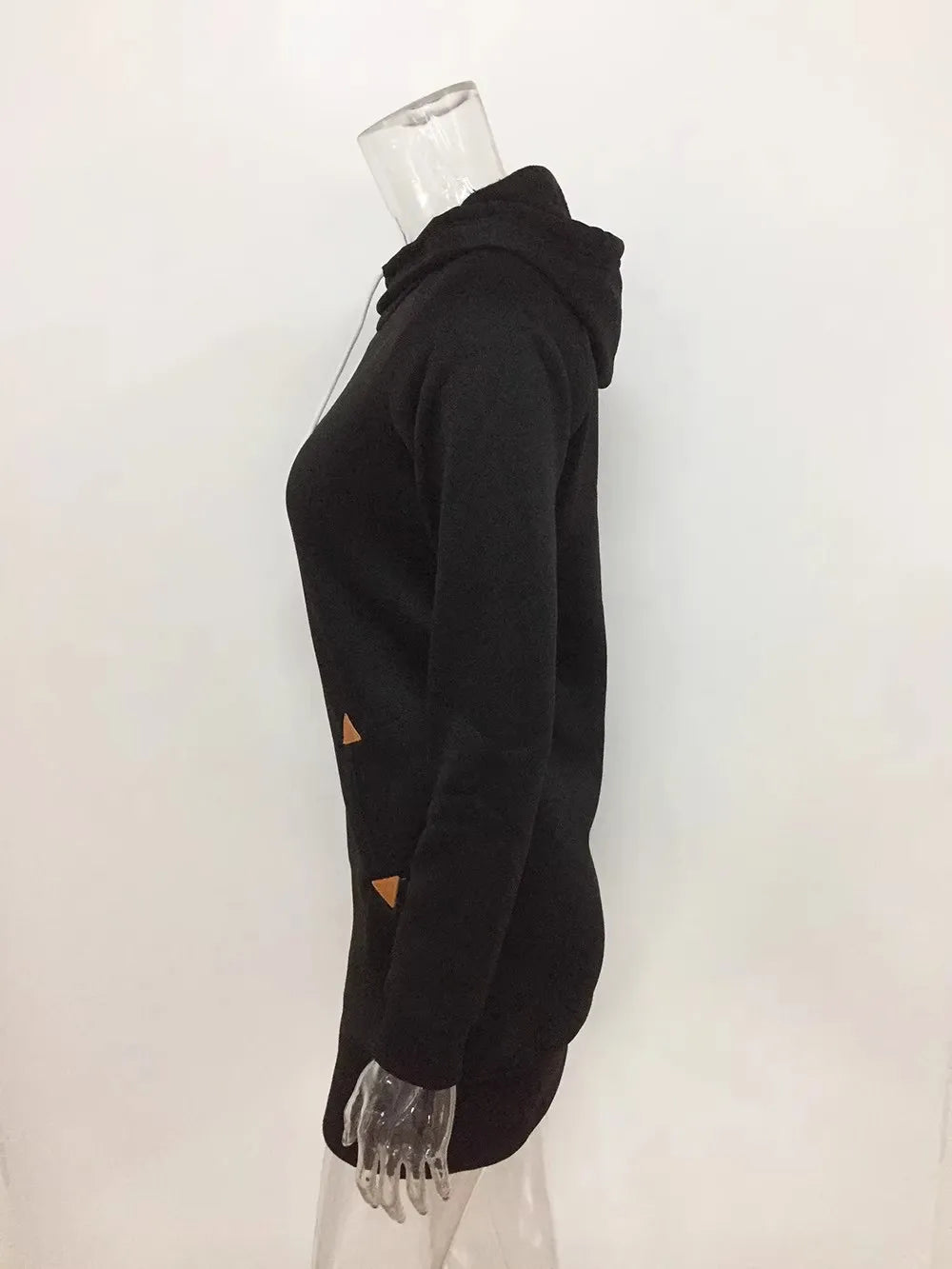 Robe sweat à capuche mi-longue pour femme