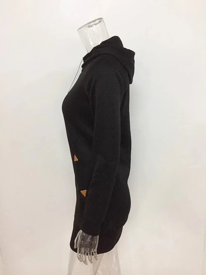 Robe sweat à capuche mi-longue pour femme