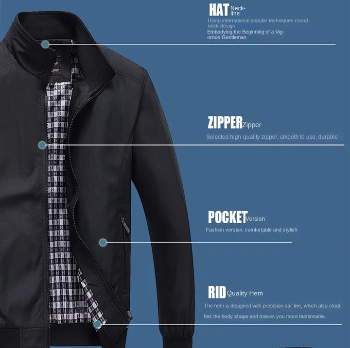 Veste Homme Décontractée Style Baseball Mi-Saison