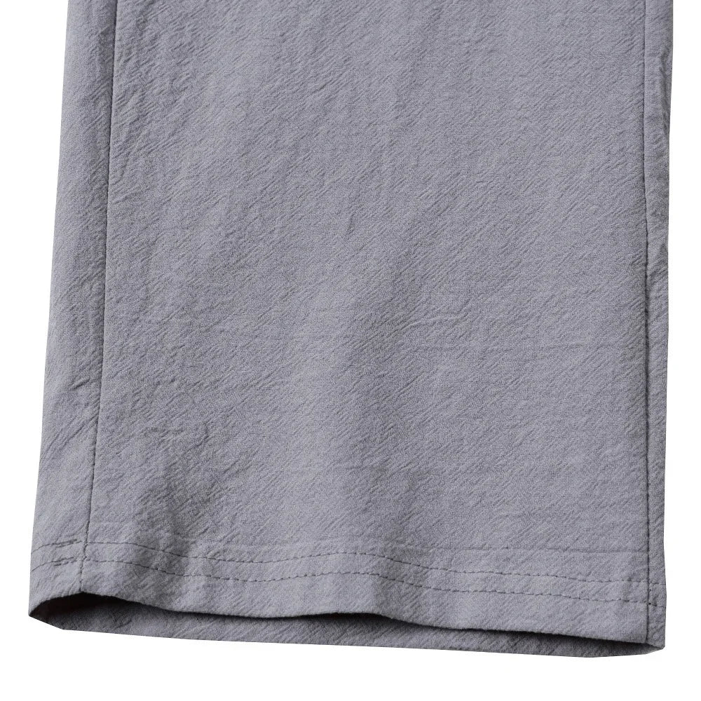 Pantalon Cargo Homme en Coton et Lin Coupe Droite