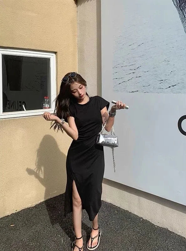 Robe midi blanche pour femme