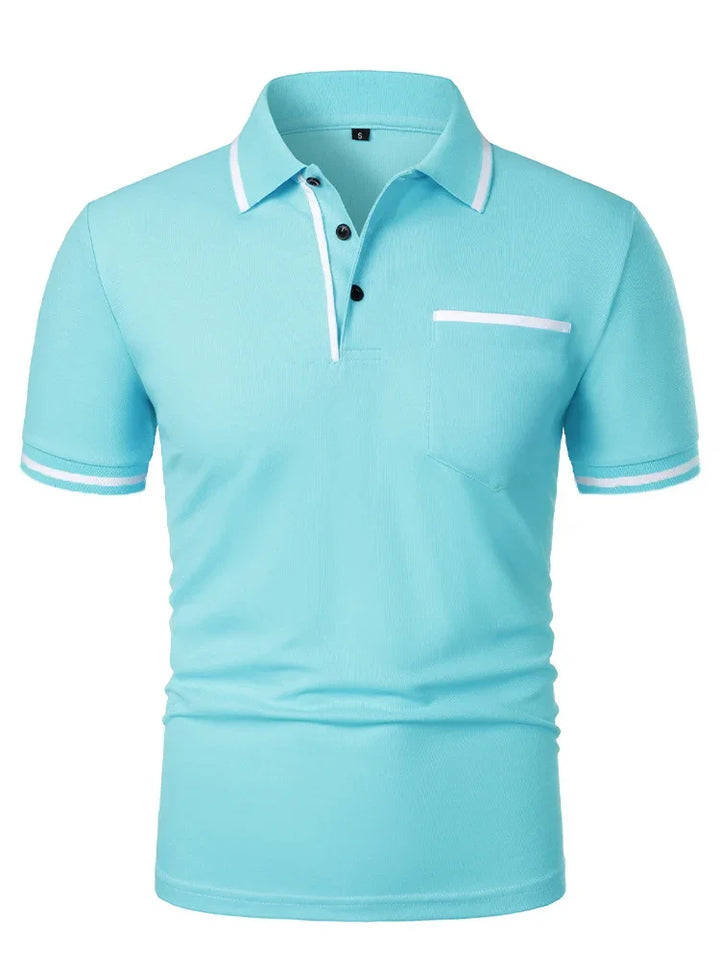 Polo Homme Uni à Manches Courtes