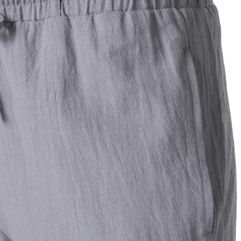 Pantalon Cargo Homme en Coton et Lin Coupe Droite