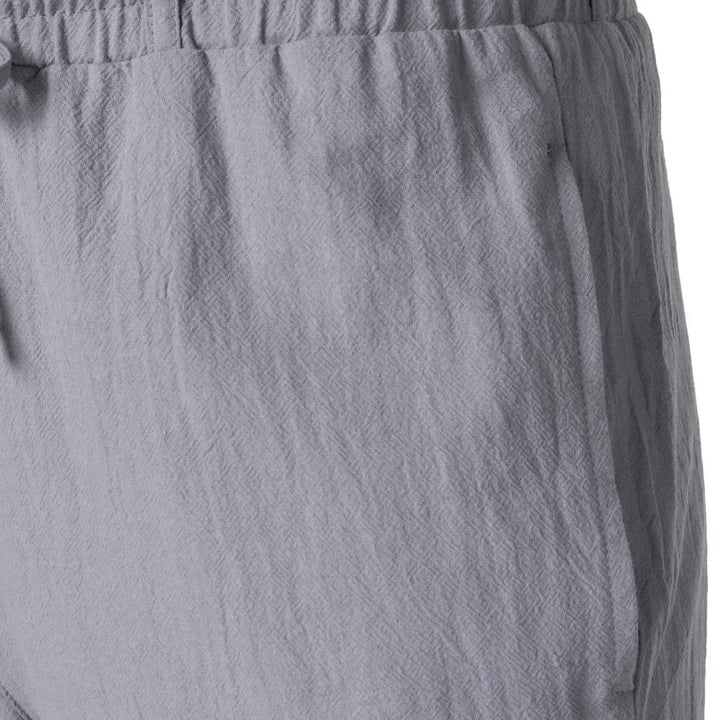 Pantalon Cargo Homme en Coton et Lin Coupe Droite