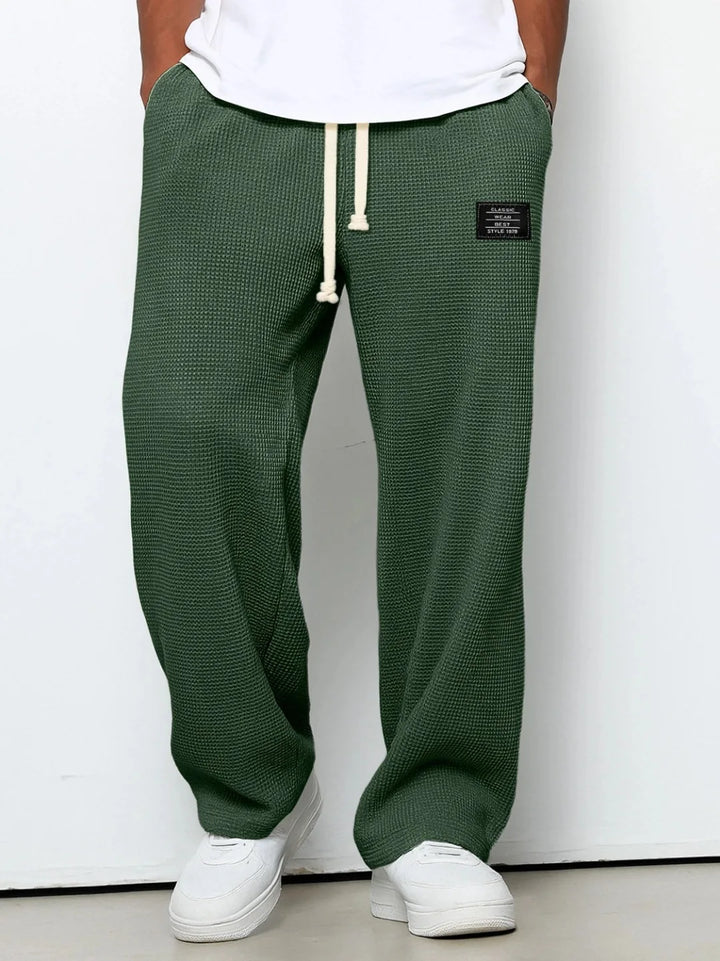 Pantalon Homme Décontracté Coupe Large à Taille Élastique