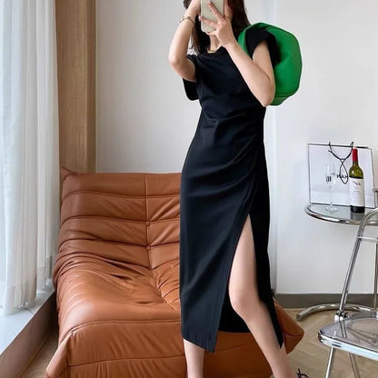 Robe midi blanche pour femme