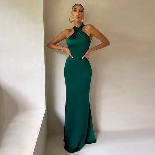 Robe Femme Élégante Col Halter