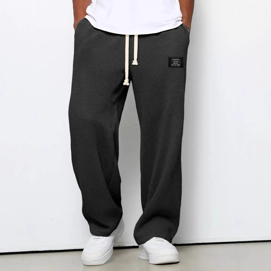 Pantalon Homme Décontracté Coupe Large à Taille Élastique