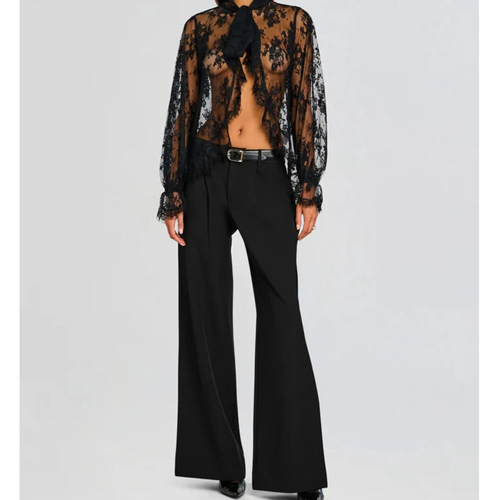 Blouse Femme Gothique Transparente Dentelle