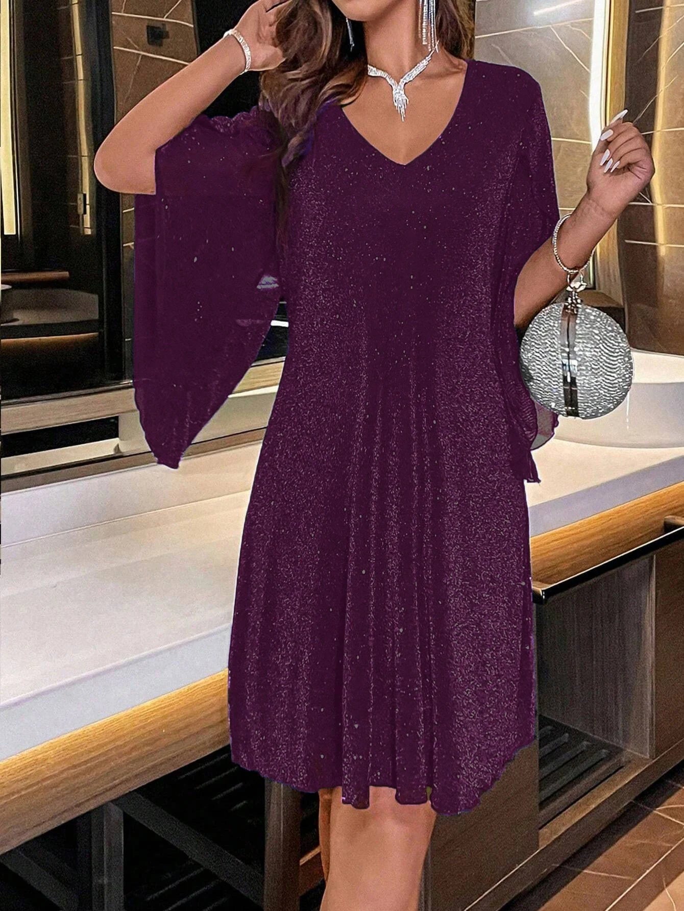 Robe d'été ample à col en V pour femme