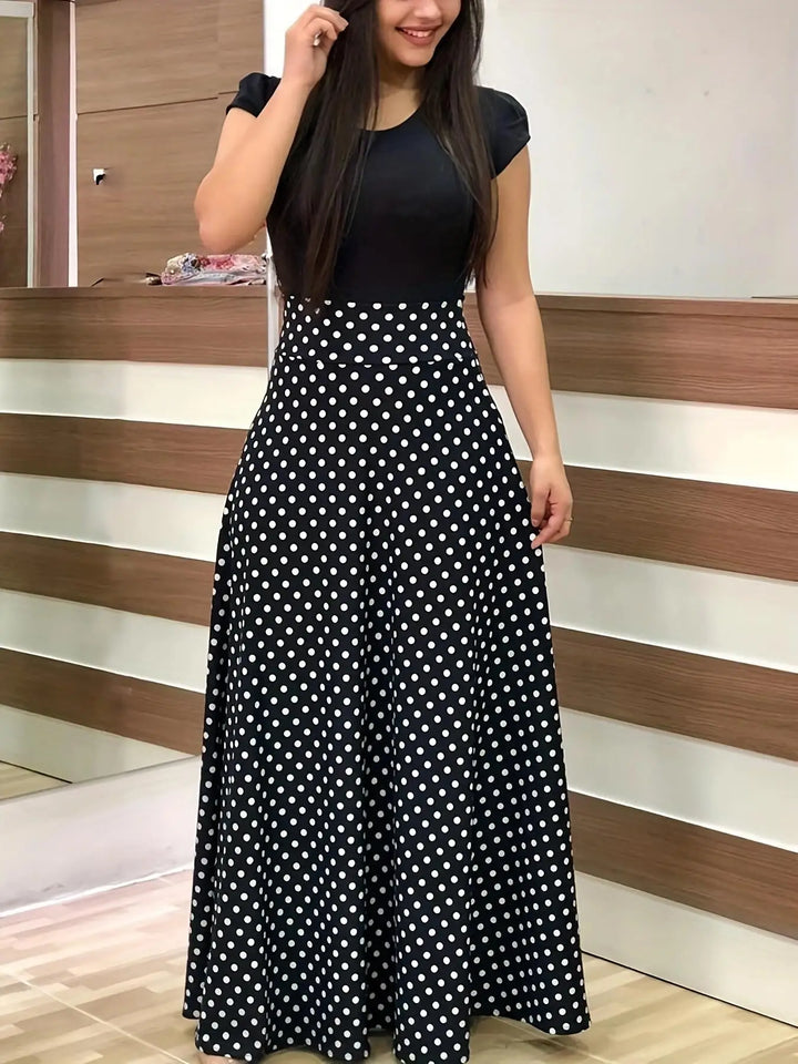 Robe Fleurie Femme Élégante à Manches Courtes