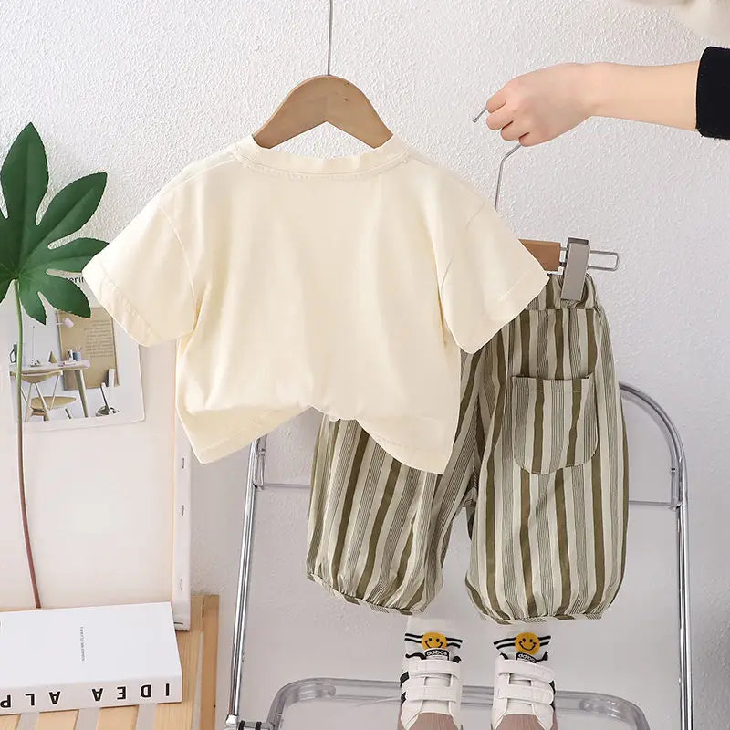 Ensemble Enfant 2 Pièces T-Shirt Rayé et Short