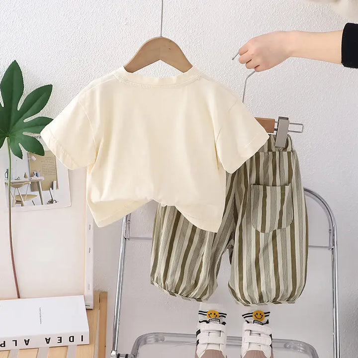 Ensemble Enfant 2 Pièces T-Shirt Rayé et Short