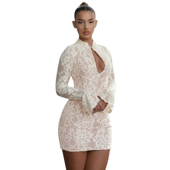 Robe en maille avec empiècements en tulle