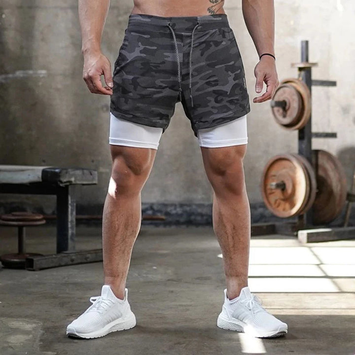 Shorts Homme 2-en-1 Camouflage Running