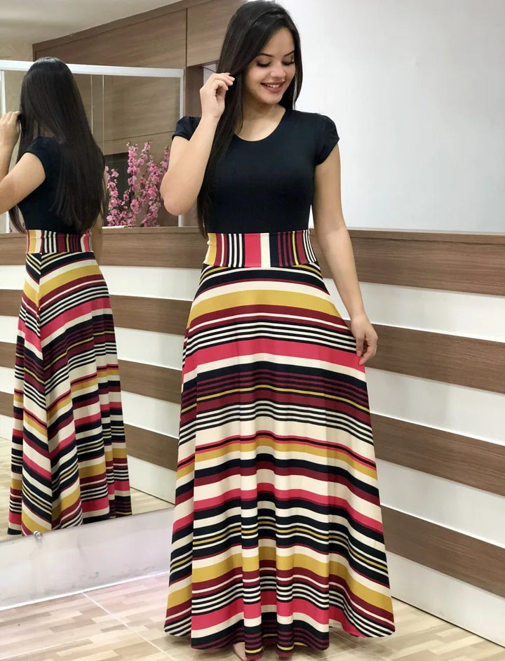 Robe Fleurie Femme Élégante à Manches Courtes