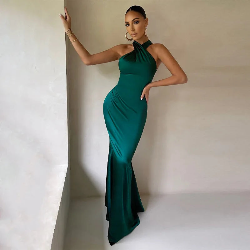 Robe Femme Élégante Col Halter