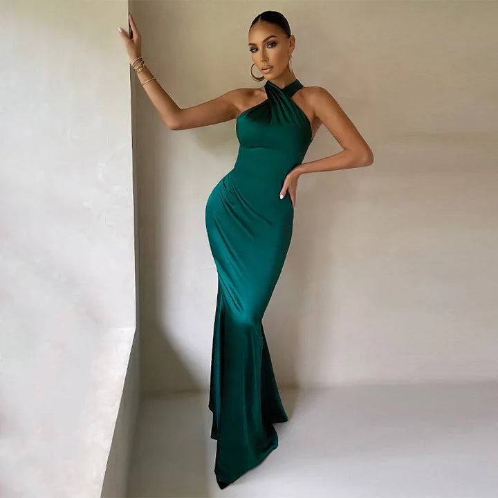 Robe Femme Élégante Col Halter