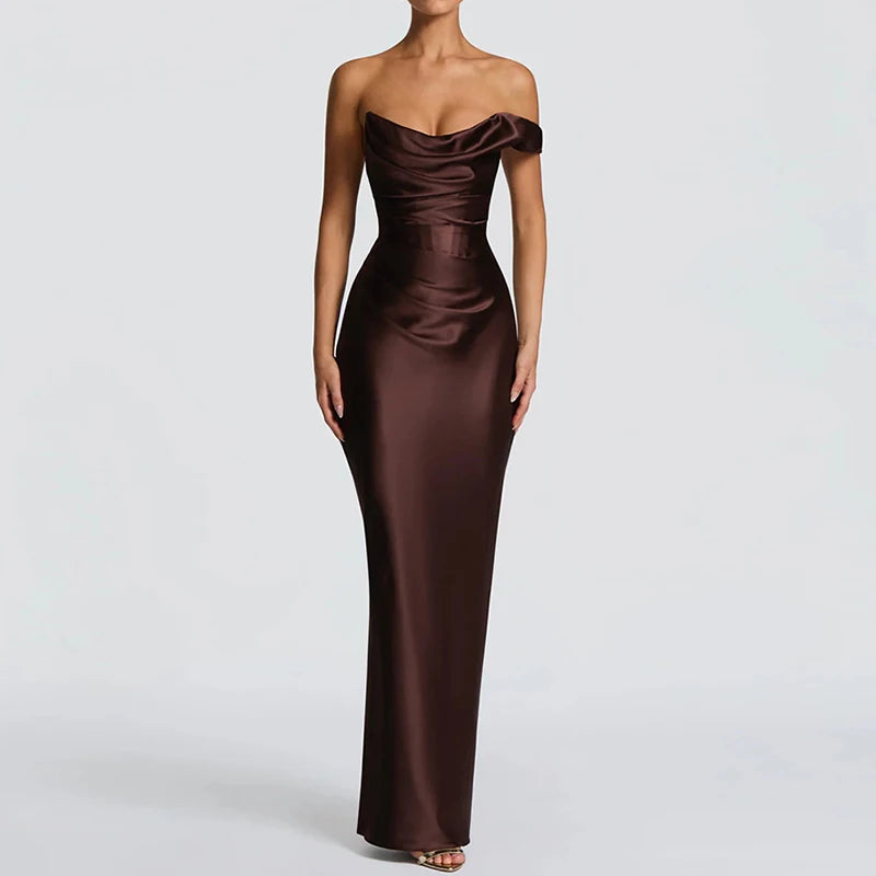 Robe Maxi Élégante Sans Manches Femme