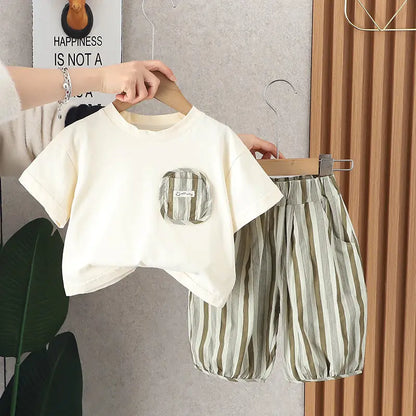 Ensemble Enfant 2 Pièces T-Shirt Rayé et Short
