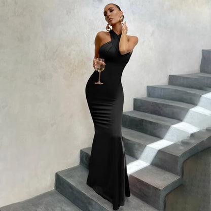 Robe Femme Élégante Col Halter
