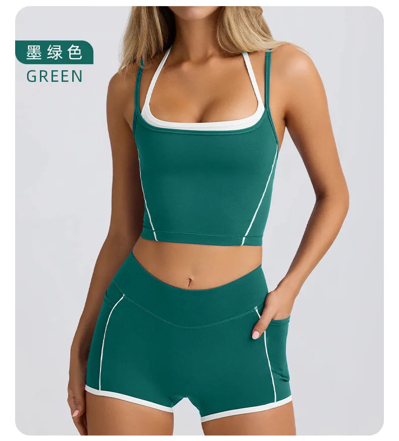 Ensemble Sport Femme 3 Pièces pour Yoga, Fitness et Running