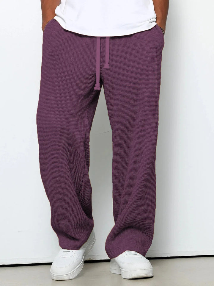 Pantalon Homme Décontracté Coupe Large à Taille Élastique