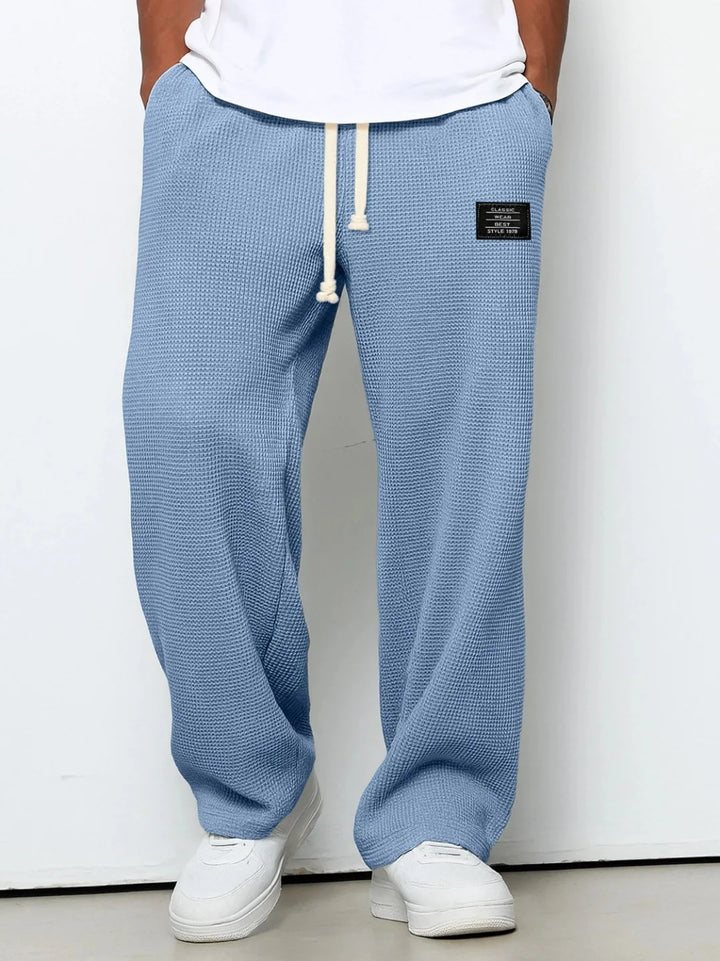 Pantalon Homme Décontracté Coupe Large à Taille Élastique