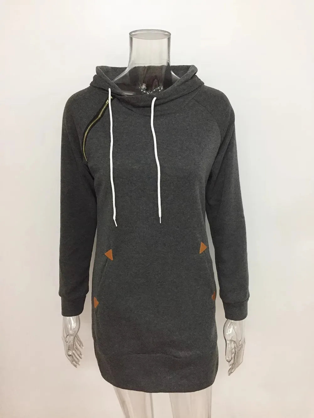 Robe sweat à capuche mi-longue pour femme