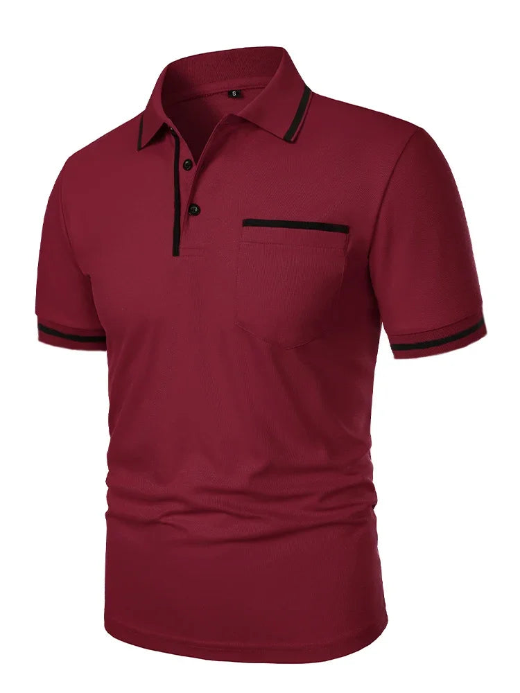 Polo Homme Uni à Manches Courtes
