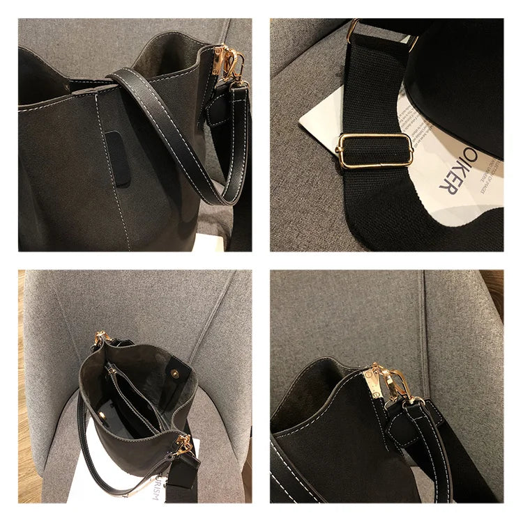 Sac Seau Femme Grande Capacité en Cuir PU Élégant