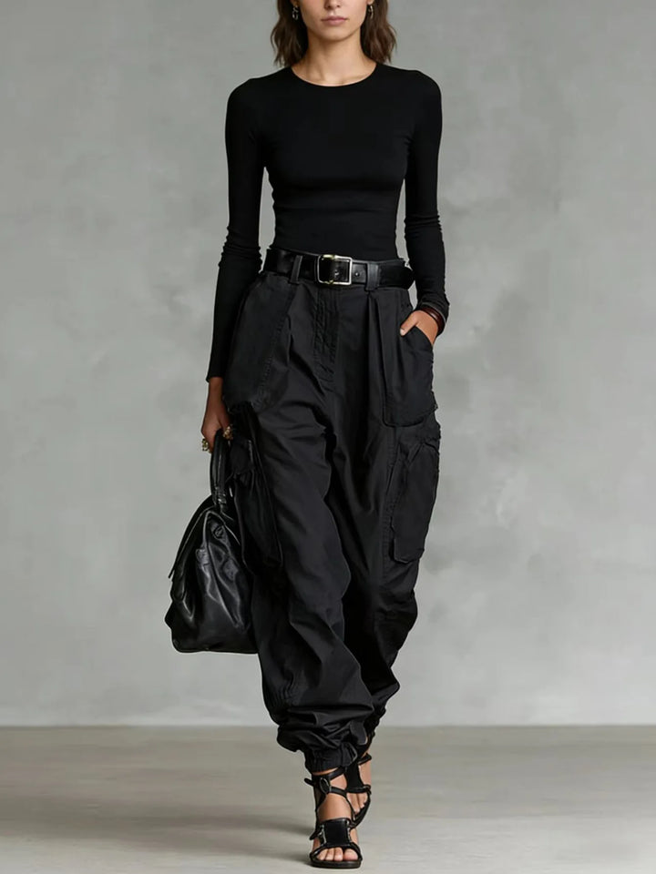 Pantalon Cargo Femme Taille Haute Style Vintage
