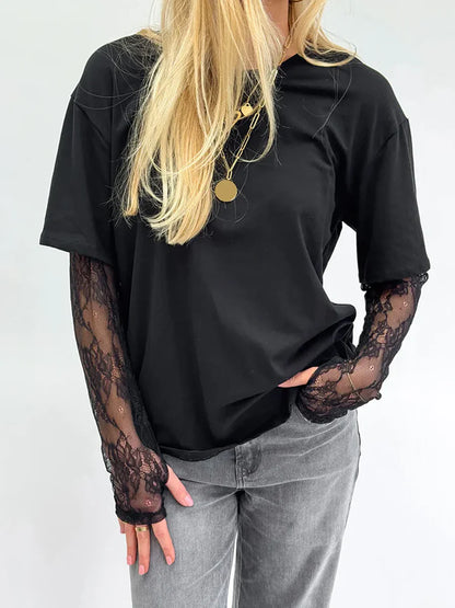 T-shirt Femme Dentelle Vintage