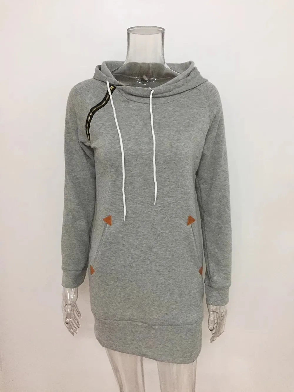 Robe sweat à capuche mi-longue pour femme