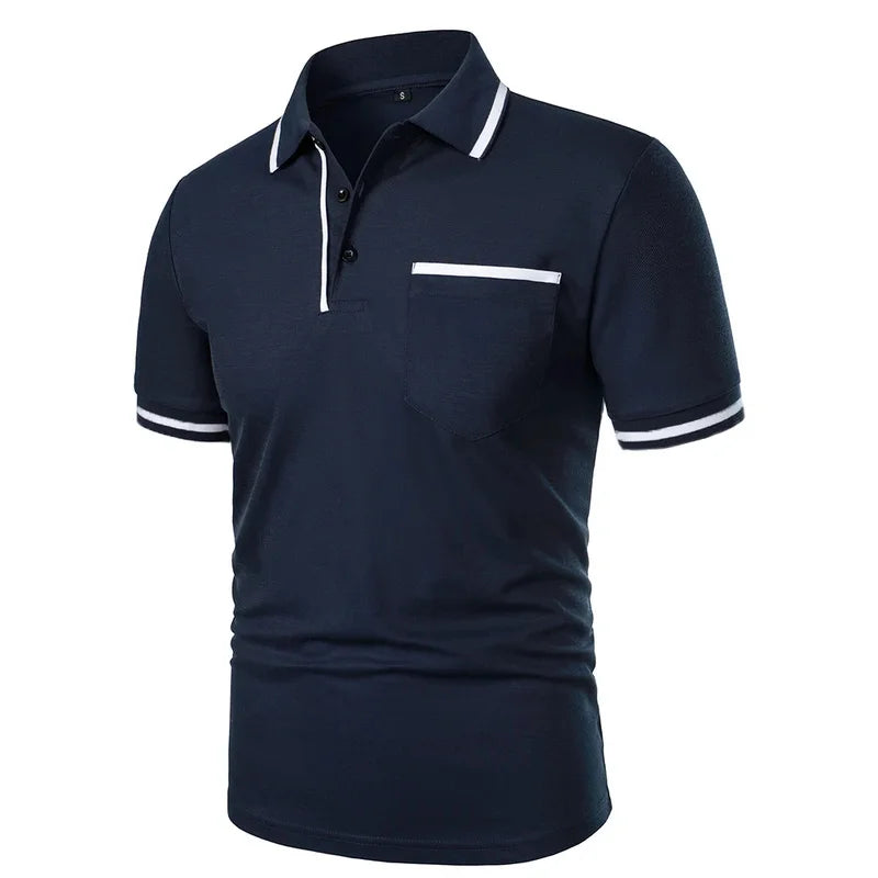 Polo Homme Uni à Manches Courtes