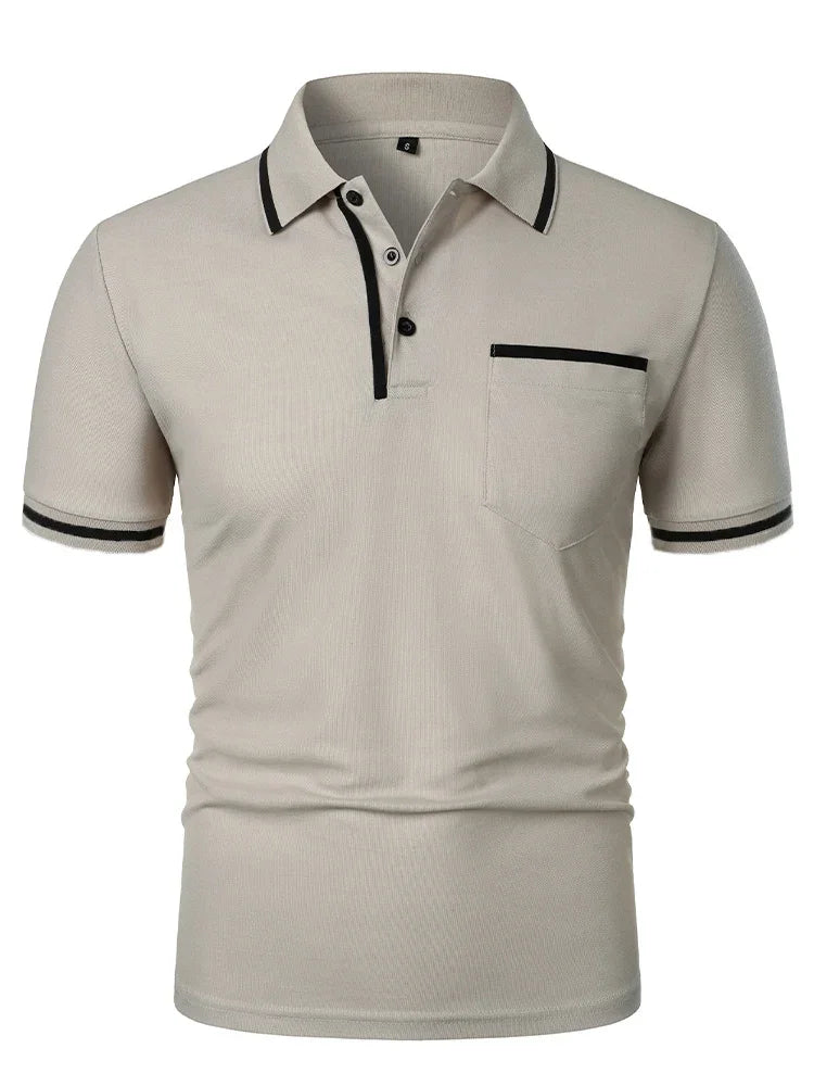 Polo Homme Uni à Manches Courtes