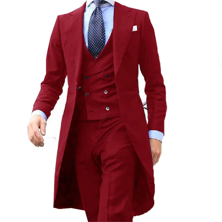 Suit Homme 3 Pièces Bleu Royal à Queue-de-Pie