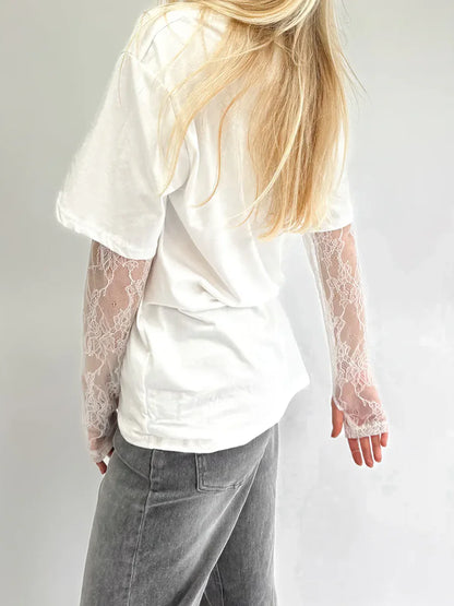 T-shirt Femme Dentelle Vintage