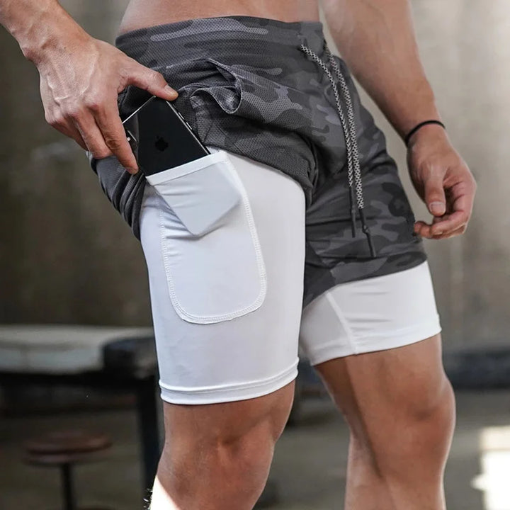 Shorts Homme 2-en-1 Camouflage Running